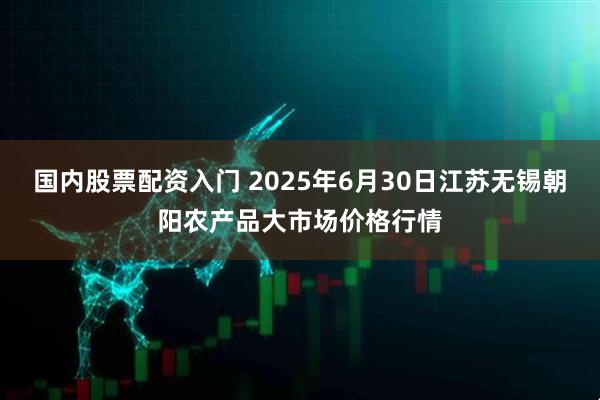 国内股票配资入门 2025年6月30日江苏无锡朝阳农产品大市场价格行情